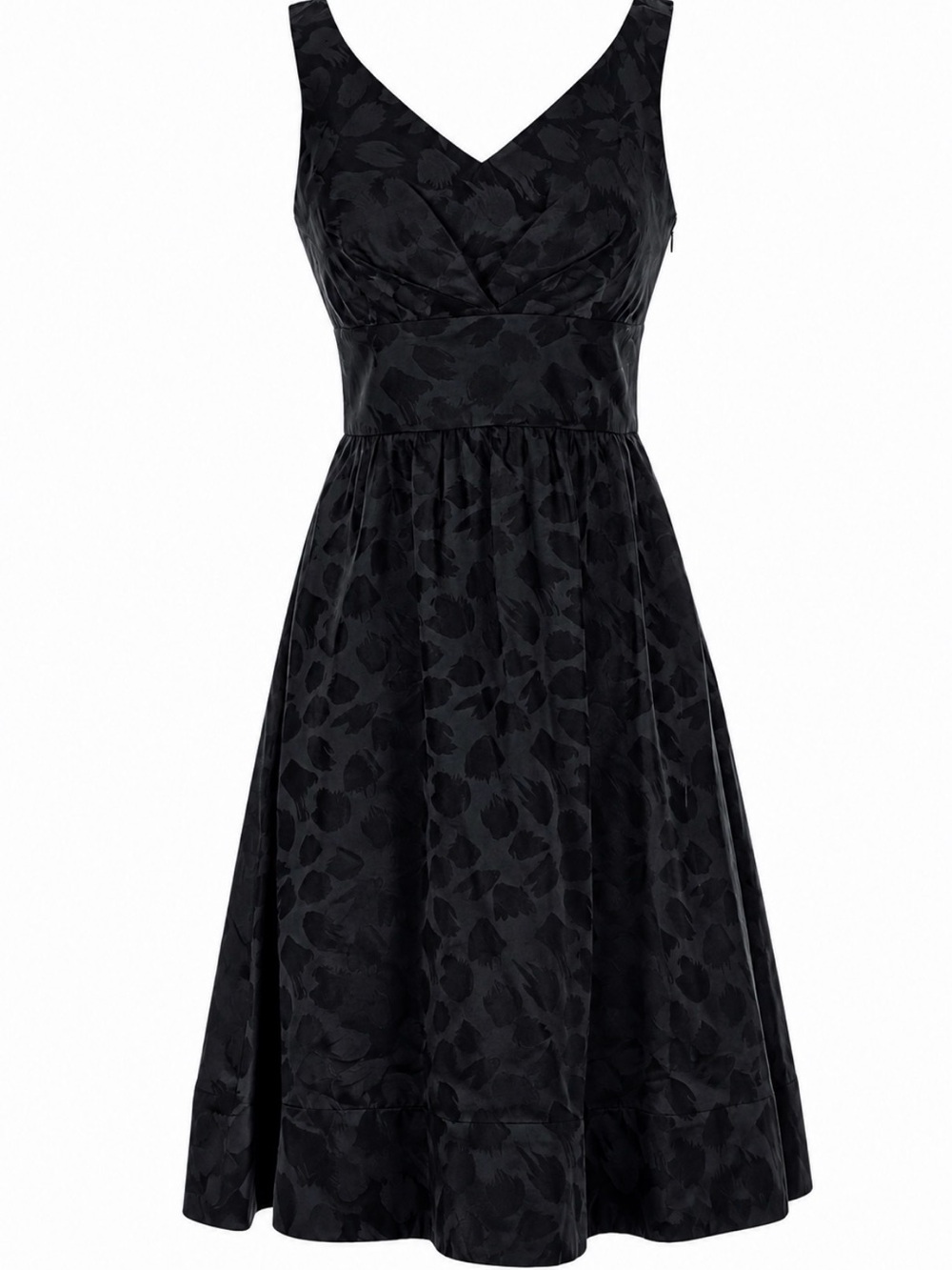 WHBM 100% Silk Black Jacquard Dress Size 0